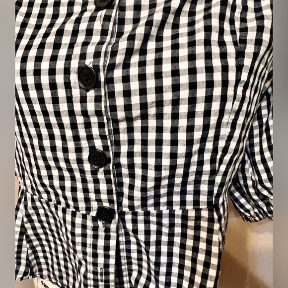 Kay + Jay Black and White checkered blouse Plus Size XL - Picture 2 of 4
